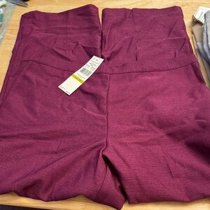 Alfred Dunner Plum pants w elastic waste NWT 14 proportioned short
